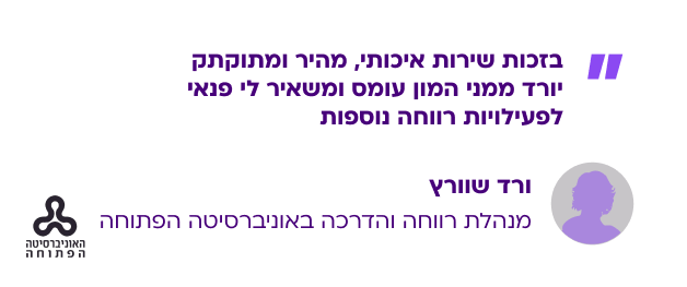 ורד שוורץ מנהלת רווחה והדרכה האוניברסיטה הפתוחה
